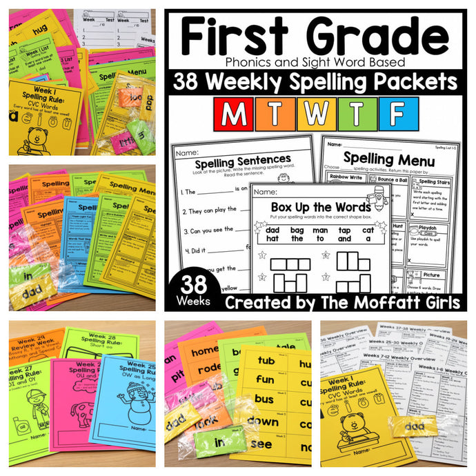 First Grade Spelling Packets (Curriculum)