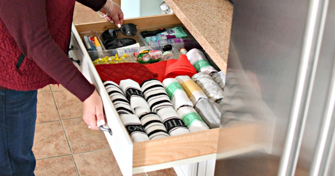 How I Finally Got My Junk Drawer and Kitchen Towels Organized!