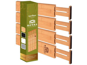 Royal Craft Wood Adjustable Bamboo Drawer Dividers (Set of 4)