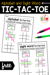 Alphabet and Sight Word Tic-Tac-Toe