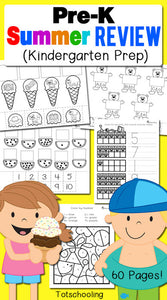 Pre-K Summer Review Pack for Kindergarten Prep