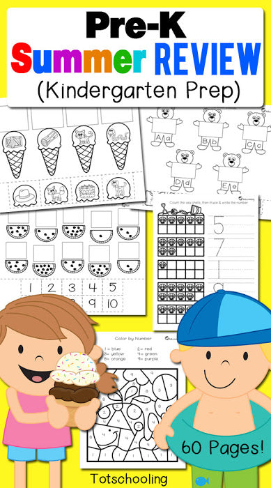 Pre-K Summer Review Pack for Kindergarten Prep