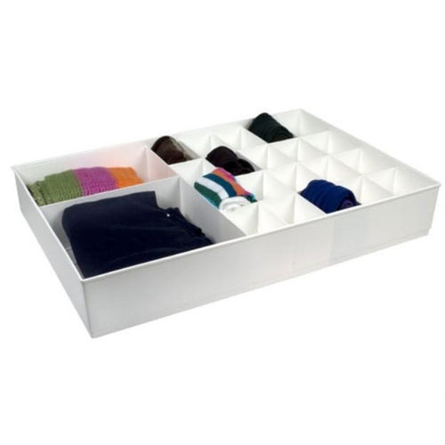 Large Cubicles Divided Drawer Organizer - White