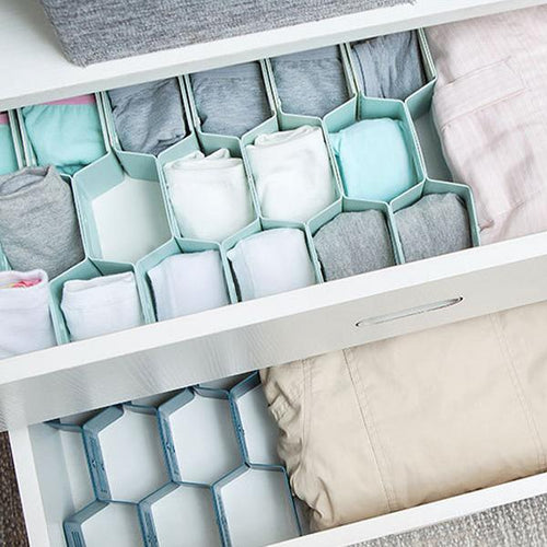 Adjustable Drawer Honeycomb Clapboard Partition Divider Box Separator DIY Grid Storage Organizer （included 12 pieces）
