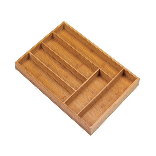 Bamboo Cutlery 6-place Tray Organizer