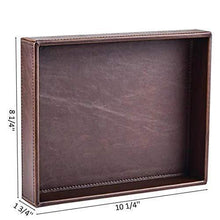 Organize with decor trends brown 10 2x8 3 rectangle vintage leather decorative office desktop storage catchall tray valet tray nightstand dresser key tray