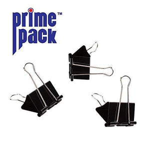 PRIMEPACK Heavy Duty Binder Clips | Bulk Pack of 12 - Medium Metal Paper Clamps for Organization, Presentation Papers, Planner, Documents, School and Office - 1 – 1/4” Paper Clamps