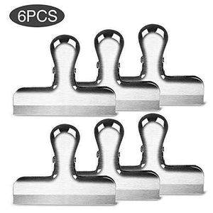 Chip Clips 3 Inches Wide Premium Heavy Duty Thicker Steel Food Bag Clips | All Purpose Air Tight Seal Good Grip on Coffee, Bread & Tea Bag, Kitchen, Home, School and Office Usage (6 PCS/Set)