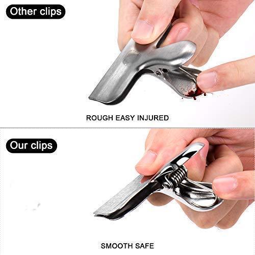 Chip Clips 3 Inches Wide Premium Heavy Duty Thicker Steel Food Bag Clips | All Purpose Air Tight Seal Good Grip on Coffee, Bread & Tea Bag, Kitchen, Home, School and Office Usage (6 PCS/Set)