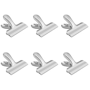 Chip Bag Clips 3 Inches Wide Stainless Steel Chip Clips for Bread Coffee Food Bags,Office School Kitchen Home Usage Clips(6 Pack)
