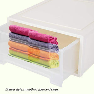 Ejoyous Drawer Storage Box, Multifunctional Large Plastic Drawer Storage Organizer, Storage Bins Container for Small Sundries Underwear Magazines Files Makeups Home Accessories