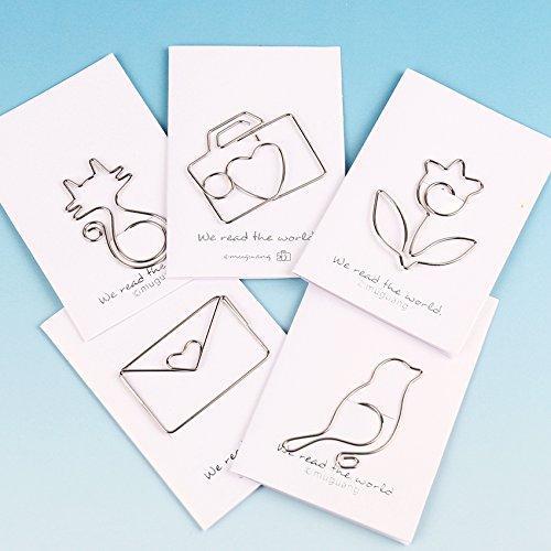 Cute Paper Clips-12 Pieces Stainless Steel Paperclips. Different Funny Animal Shape paper Clips Bookmark, Page Marker for Office School Supplies -Gifts Idea for Kids and Girls