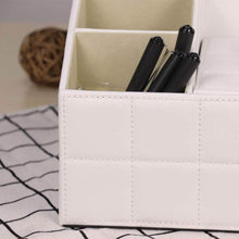 Top rated ladder multifunctional tissue box cover pu leather pen pencil remote control holder office desk organizer white soft sheep