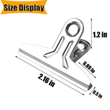 Chip Bag Clips Food Clips Heavy Duty Clips for Bag Cloth Silver All-Purpose Air Tight Seal Good Grip Clips Cubicle Hooks Clips 2.16" Wide Clips Hinge Clamp File Binder Clips Office Home (20 Pack)