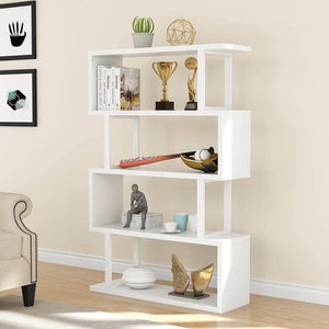 Latest tribesigns 4 shelf bookcase modern bookshelf 4 tier display shelf storage organizer for living room home office bedroom white