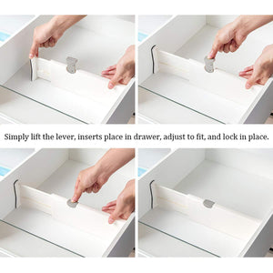 Purchase kingrol 4 pack adjustable drawer organizer dividers with foam ends for kitchen dresser bedroom bathroom office storage