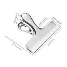 Stainless Steel Clips for Kitchen Home & Office- 3 Inch Width,Heavy Duty Chip Bag Clips- Clamps for Air Tight Seal Grips on Coffee Food Bags Usage(Silver,6 Pack)