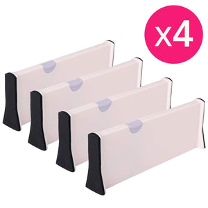 4 Drawer Organizer and Dividers, Organize Silverware and Utensils in Home Kitchen, Divider for Clothes in Bedroom Dresser, Designed to Not Snag Underwear and Bra Fabrics, Bathroom Storage Organizers