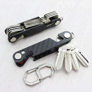 Products multi function black key organizer carbon fiber key chain key ring car accessory office supplies hook and keys by mulwee inc