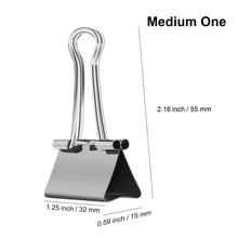 Nctinystore Binder Clips Medium Metal Clamp - 1-1/4 in (1.25 inch) (Silver, 24 - Count)
