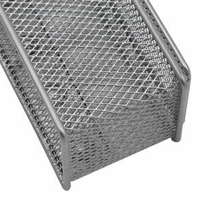 Discover the best magnetic office organizer set of 3 magnetic rectangular metal mesh storage bins basket perfect for whiteboard refrigerator and locker accessories silver