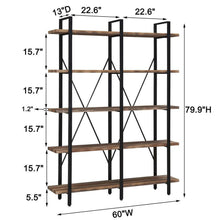 Explore o k furniture double wide 5 tier open bookcases furniture vintage industrial etagere bookshelf large book shelves for home office decor display retro brown