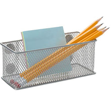 Featured magnetic office organizer set of 3 magnetic rectangular metal mesh storage bins basket perfect for whiteboard refrigerator and locker accessories silver