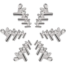 Gydandir 24 PCS Heavy Duty Stainless Steel Binder Clips Hinge Clips for Documents,Files,Pictures,Chip Bags,Home Office School Kitchen Supplies Assorted 4 Size,Silver