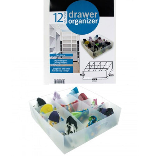 12 Section Drawer Organizer Socks Underwear Closet Home Storage Box Case Folds !