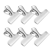 Stainless Steel Clips for Kitchen Home & Office- 3 Inch Width,Heavy Duty Chip Bag Clips- Clamps for Air Tight Seal Grips on Coffee Food Bags Usage(Silver,6 Pack)