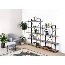 The best framodo 5 shelf open vintage industrial bookshelf rustic wood and metal 5 tier bookcase for home office organizer and display shelves