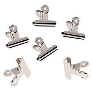 Bulldog Clips - 100-Pack 1.5-Inch Hinge Clips, Stainless Steel Binder Clips for Documents, Files, Pictures, Home Office Supplies, Silver