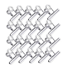 HIHUHEN Metal Hinge Clips, 20 Pieces 1.54inch Stainless Steel Bulldog Paper Binder Clip Clamp for Pictures, Photos, Money, Files Organizing, Home Office Supplies Useage (20 Pieces Silver Clip)