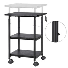 Best seller  songmics adjustable printer stand desk mobile machine cart with 2 shelves heavy duty storage trolley for office home black uops03b