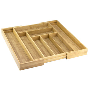 Totally Bamboo Expandable Drawer Organizer, 8-Compartments, For Cutlery, Utensils And More