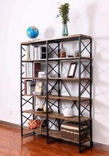 Latest ironck bookshelf double wide 6 tier 70 h open bookcase vintage industrial style shelves wood and metal bookshelves home office furniture