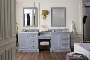 De Soto 94", James Martin Silver Grey Bathroom Vanity, double sink