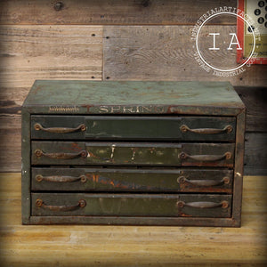 Vintage Industrial Spring Cabinet Jewelry Box Four Drawer Organizer Parts Chest