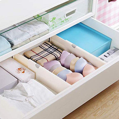 Dresser Drawer Organizers, Expandable Drawer Organizer/Divider - for Bedroom, Bathroom, Closet, Office, Kitchen Storage - 3 Pa