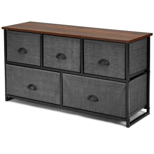 Dresser Storage Unit Side Table Display Organizer Dorm Room Wood-Black